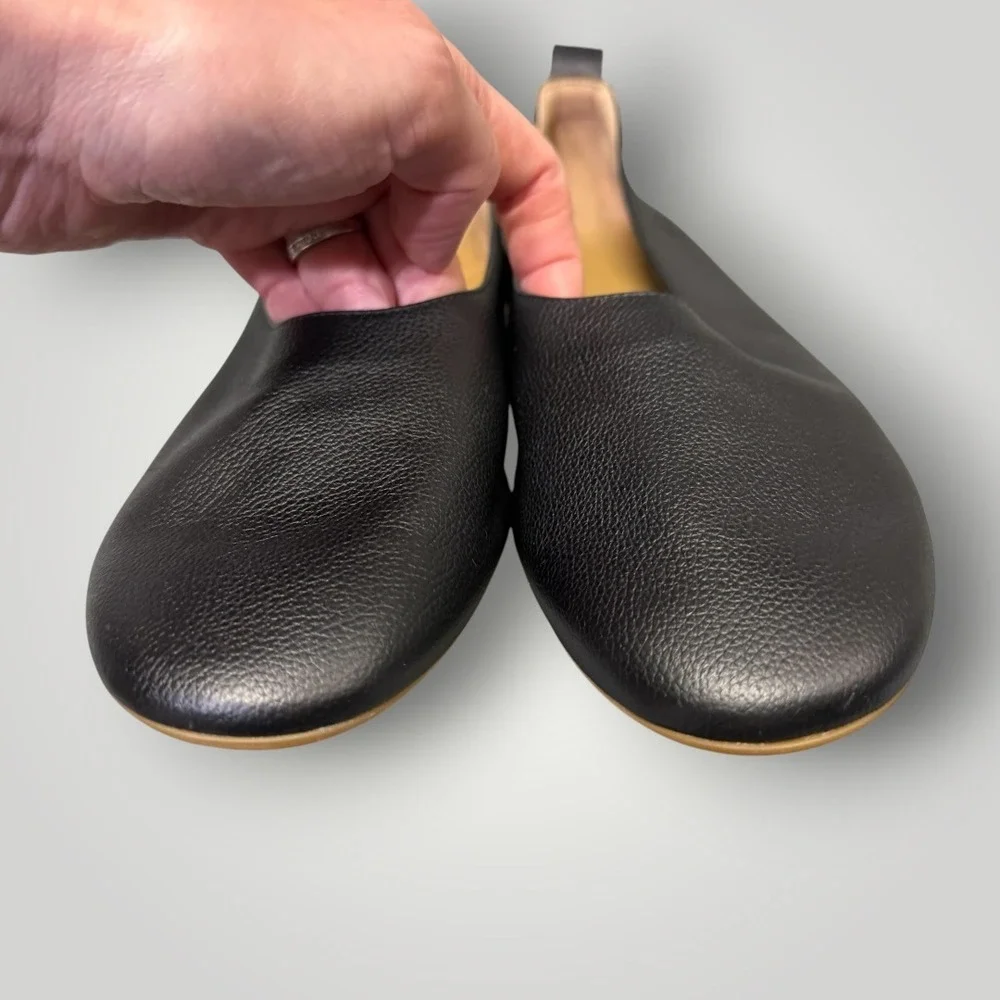 Everlane The Day Glove Black Pebbled Leather Ballet Flats Womens 10.5 Made Italy - Picture 3 of 9